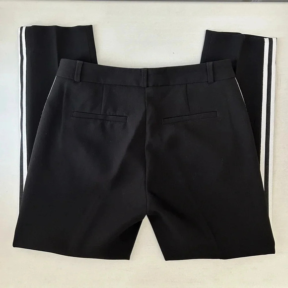 Banana Republic Avery Straight Fit Ankle Pants Tailored Cropped Black White 0 - Picture 15 of 16